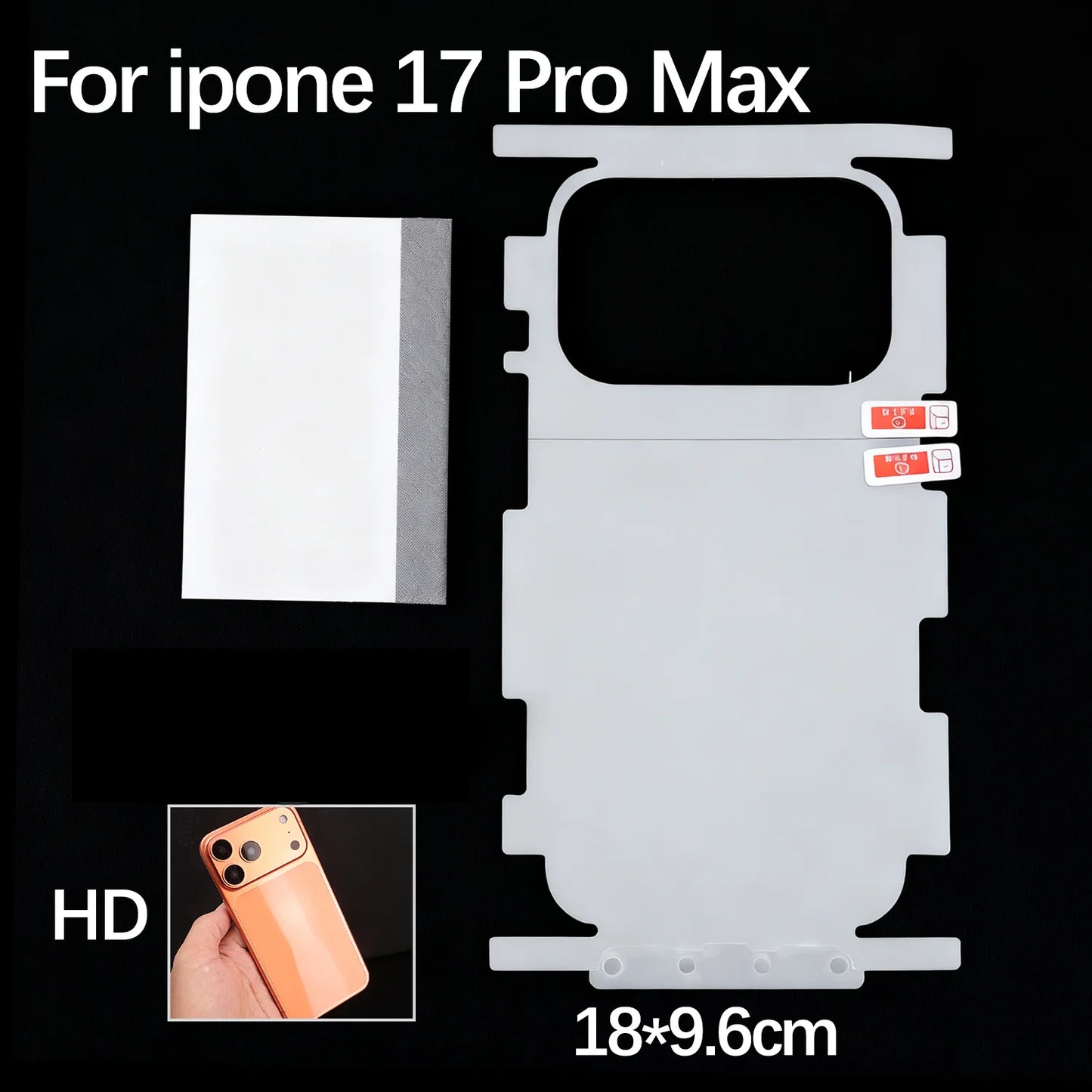 Full Coverage Back Hydrogel Film For iPhone 17 Pro Max Scratch-Resistant Back Cover Protective Film Ultra-Thin HD Soft Back Film
