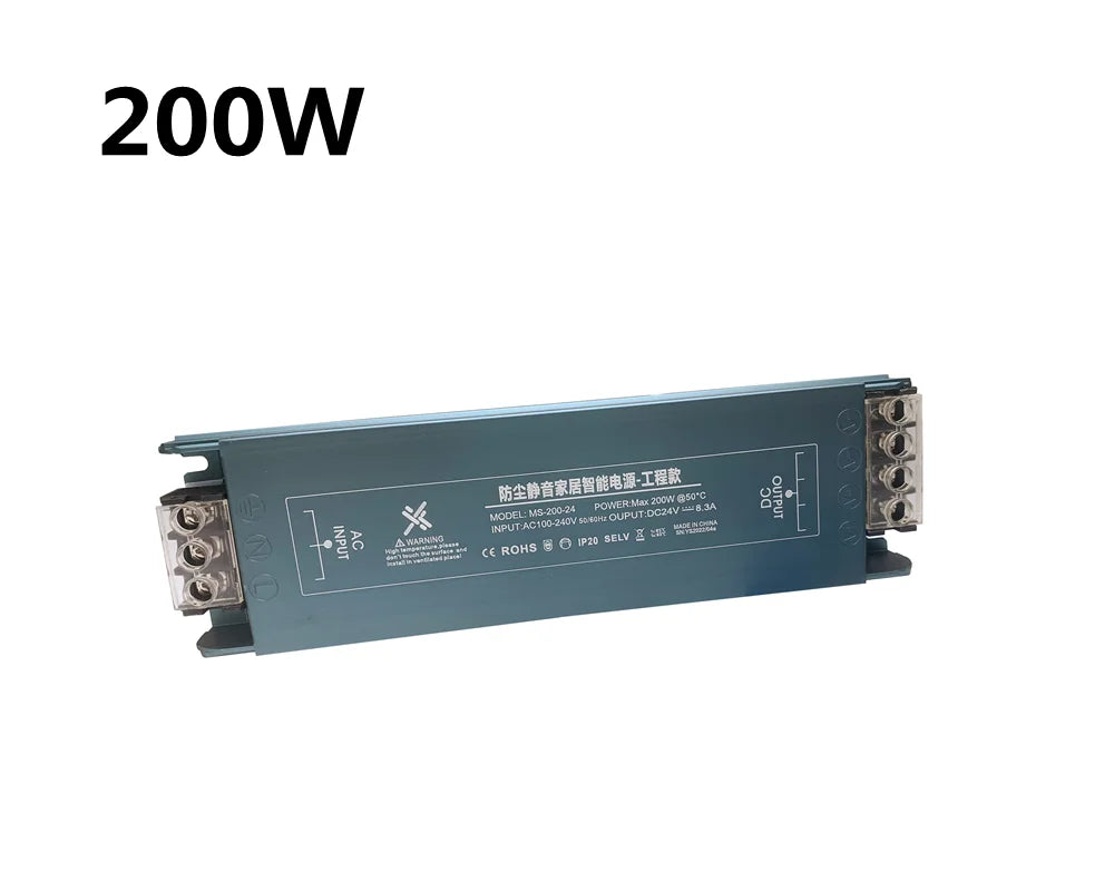 LED Power Supply AC110V 220V To DC12V 24V 100W 150W 200W 300W 400W 600W Mini Size Ultra Thin Mute Dustproof Lighting Transformer