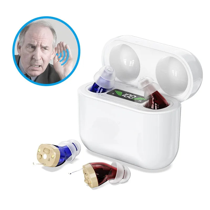 ITE Rechargeable Elderly Hearing Aid Deaf Invisible Hearing Aids Digital Display The Listening Device Wireless hearing Amplifier