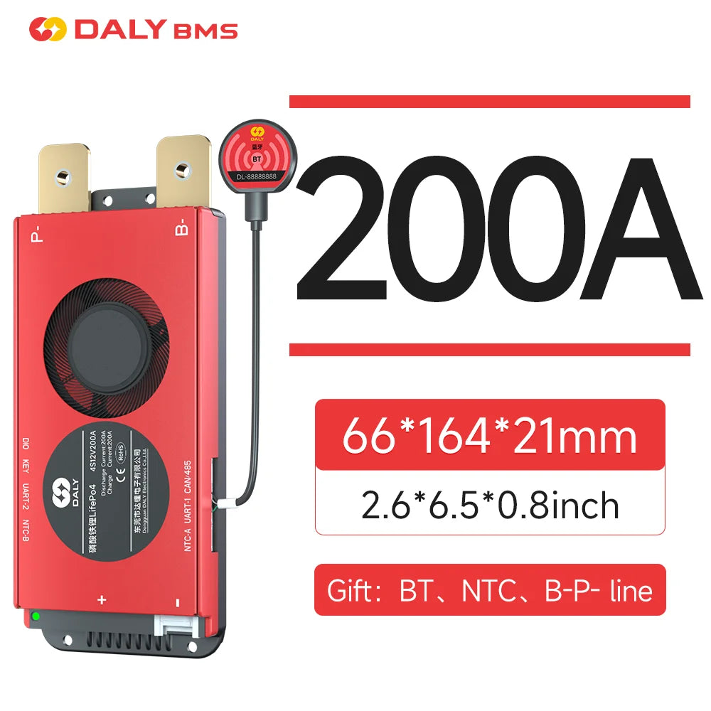 Daly Smart BMS 4S Lifepo4 12V 100A 3S 8S 24V 40A 60A 150A 16S 48V 200A 250A BMS with CANBUS RS485 Li-ion 3.7V 3.2V Battery BMS