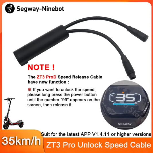 Customized Unlock Speed limit Cable Riding Speed 35km/h for Ninebot by Segway ZT3 Pro/ProE/ProD E-Scooter Release Speed Line