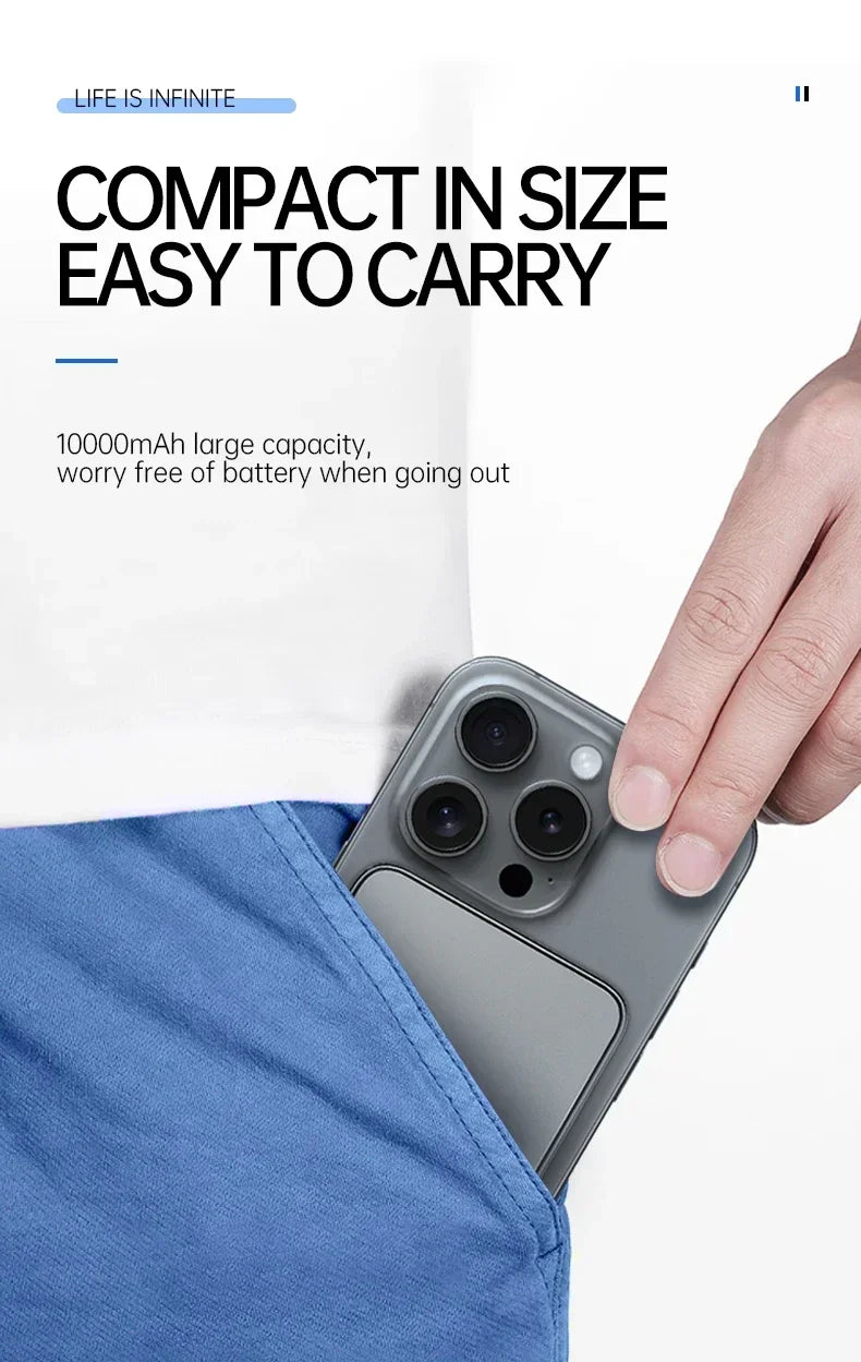 VIVO 500000mAh 3C Certification Thin Power Bank Ultra For MagSafe 22.5W Magnetic Wireless Fast Charging Portable Battery Display