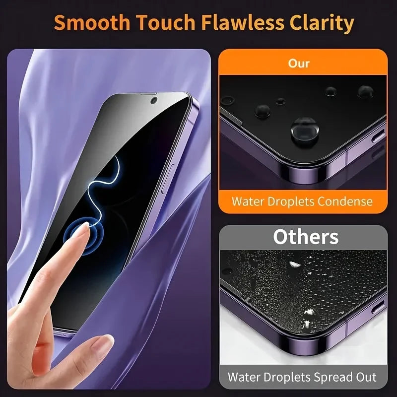 3Pcs Ultra Clear Tempered Glass for IPhone 17 16 15 Pro Max 14 13 12 11 Pro 15 14 Plus XR XS Max Easy Install Screen Protector