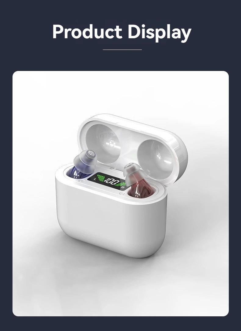 ITE Rechargeable Elderly Hearing Aid Deaf Invisible Hearing Aids Digital Display The Listening Device Wireless hearing Amplifier