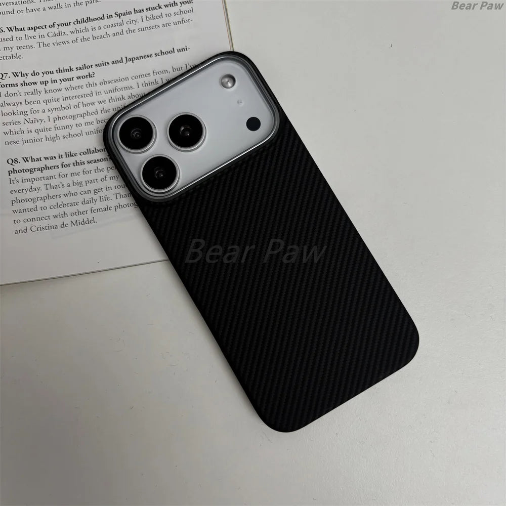 Real Aramid Carbon Fiber Phone Cover for iPhone 17 17 Pro 17 Pro Max for Magsafe Ultra-thin Carbon Fiber Cases for iPhone Air