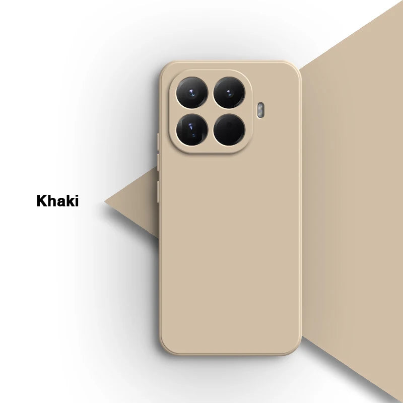 Original for Xiaomi 15T/15T Pro 5G Phone Case Liquid Silicone Internal Flocking Soft Shockproof Back Cover Classic Square Design