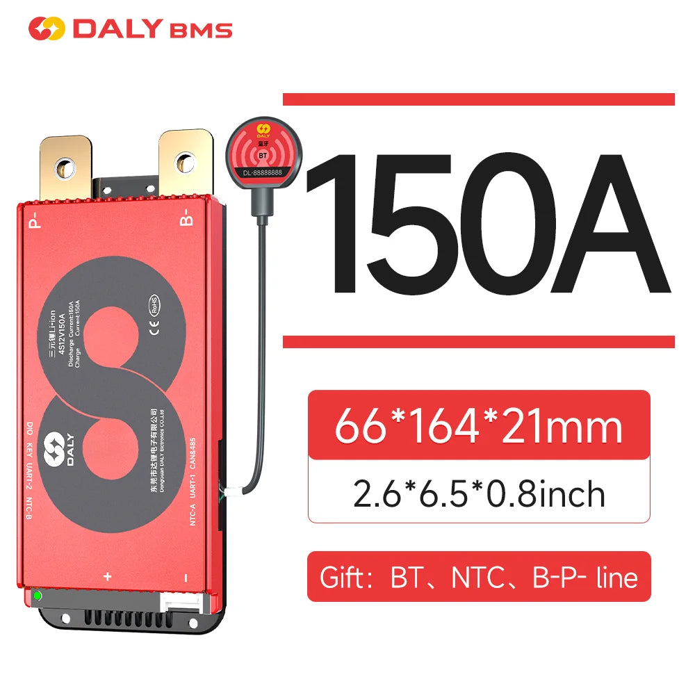 Daly Smart BMS 4S Lifepo4 12V 100A 3S 8S 24V 40A 60A 150A 16S 48V 200A 250A BMS with CANBUS RS485 Li-ion 3.7V 3.2V Battery BMS