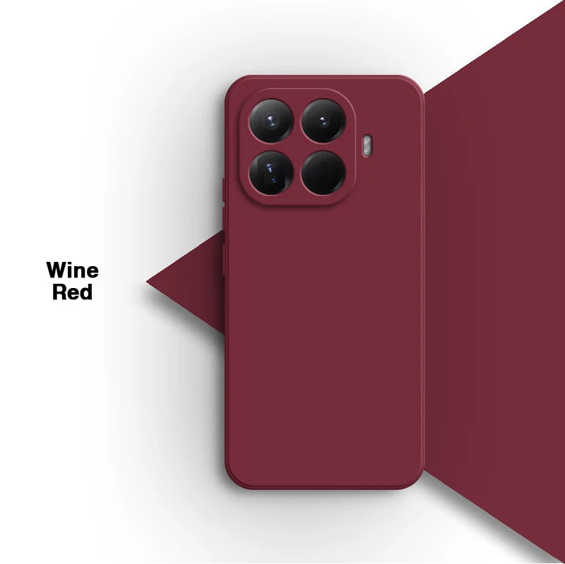 Original for Xiaomi 15T/15T Pro 5G Phone Case Liquid Silicone Internal Flocking Soft Shockproof Back Cover Classic Square Design