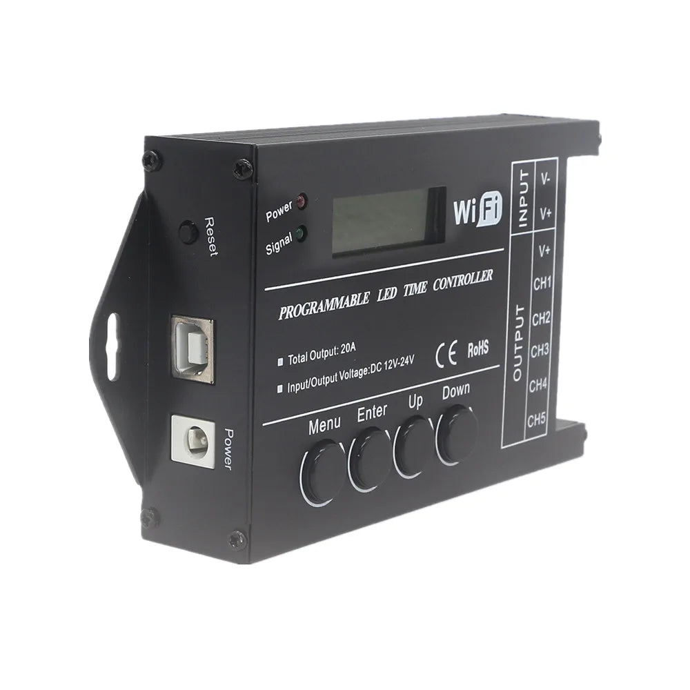 Touch Screen WiFi Time Programmable RGBW LED Controller TC421 TC420 TC421SJ TC420SJ NL502 12V 24V 5CH 20A LED Strip Dimmer