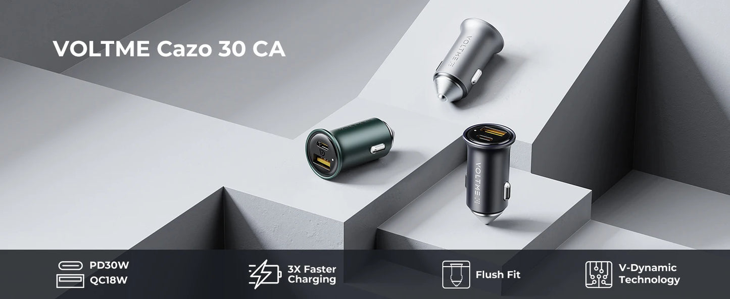 VOLTME 30W PD USB C Car Charger Fast Charging Type C Car Charger super charge cars USB Charger For iPhone 15 14 13 Pro Max