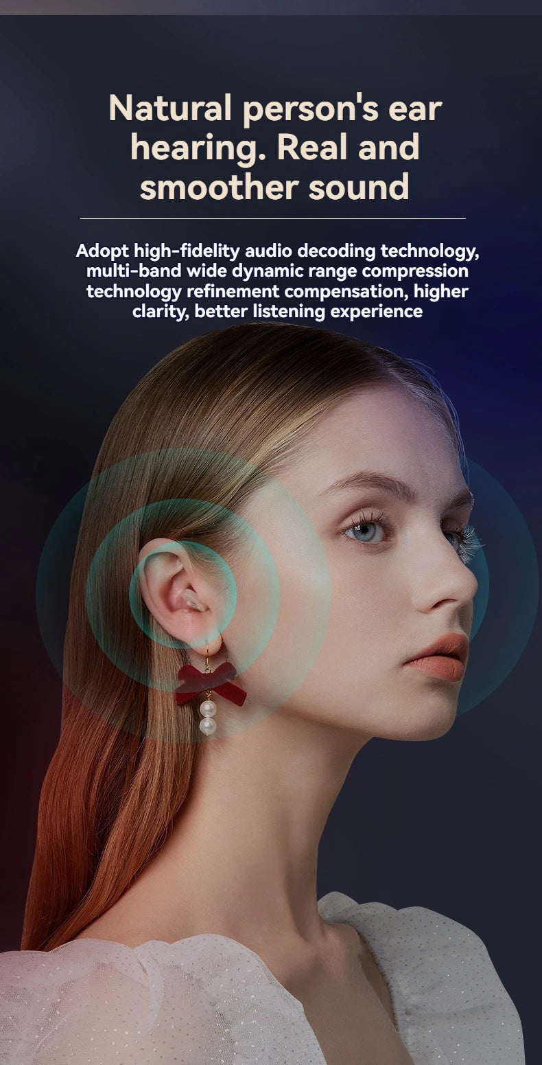ITE Rechargeable Elderly Hearing Aid Deaf Invisible Hearing Aids Digital Display The Listening Device Wireless hearing Amplifier