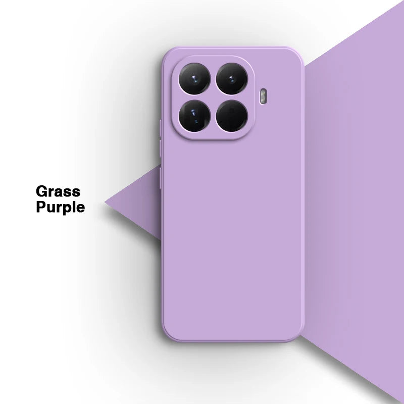 Original for Xiaomi 15T/15T Pro 5G Phone Case Liquid Silicone Internal Flocking Soft Shockproof Back Cover Classic Square Design