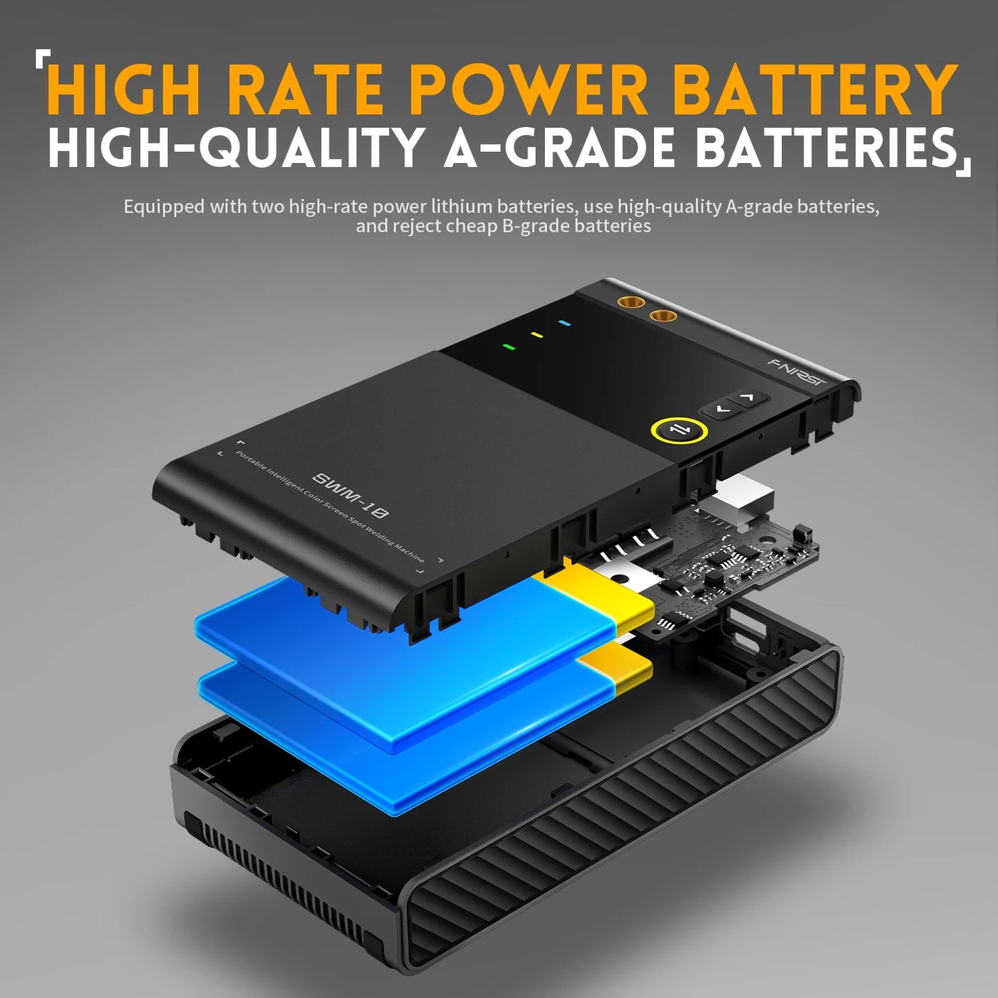FNIRSI SWM-10 Mini Spot Welder, 5000mAh, for assembling 18650 batteries, 0.25mm