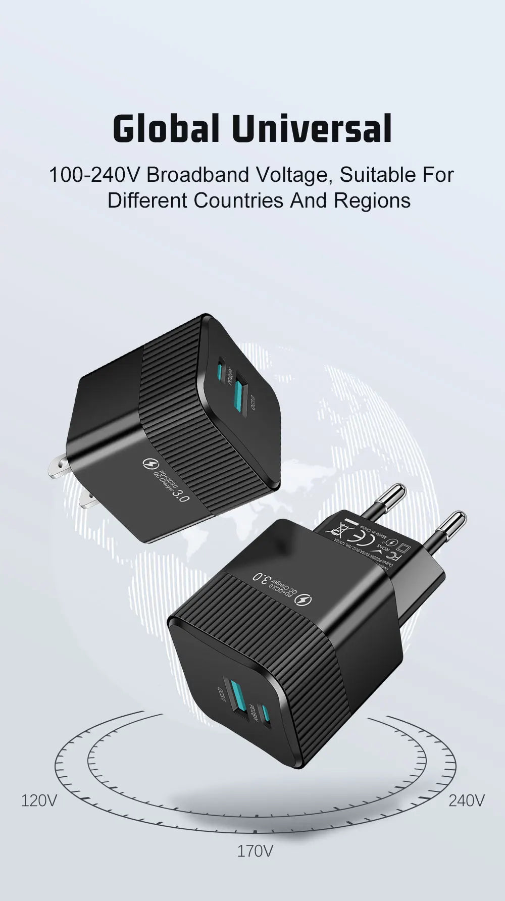 2 Ports PD 25W USB C Fast Charger KR EU Mini Travel Plug Phone Fast Charging Adapter for iPhone 15 Pro Max Oneplus