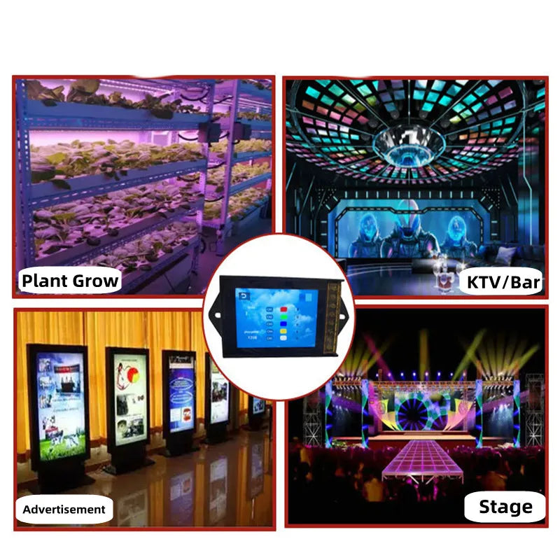 Touch Screen WiFi Time Programmable RGBW LED Controller TC421 TC420 TC421SJ TC420SJ NL502 12V 24V 5CH 20A LED Strip Dimmer