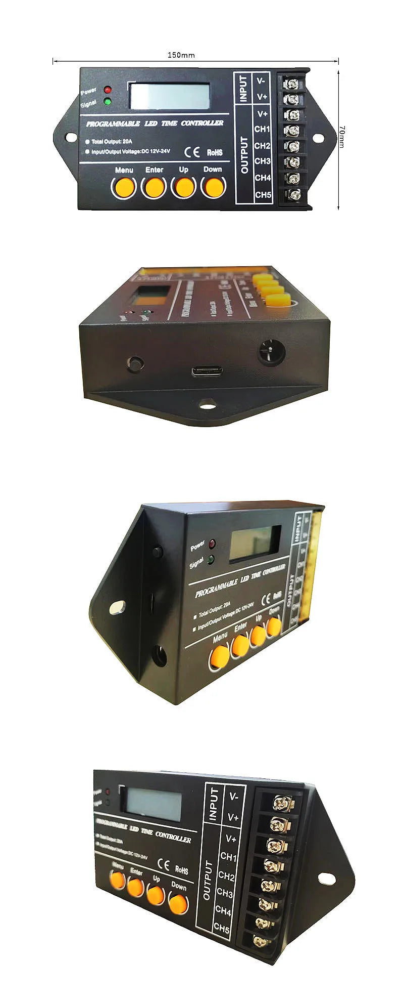 Touch Screen WiFi Time Programmable RGBW LED Controller TC421 TC420 TC421SJ TC420SJ NL502 12V 24V 5CH 20A LED Strip Dimmer