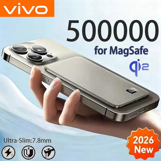 VIVO 500000mAh 3C Certification Thin Power Bank Ultra For MagSafe 22.5W Magnetic Wireless Fast Charging Portable Battery Display