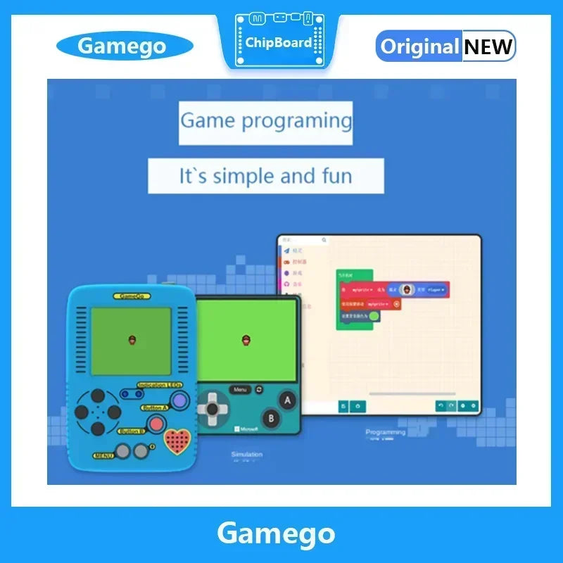 GameGo programmable Game Console Portable Handheld Game Console Kid's Primary Secondary School Programming Toy Teaching Aids