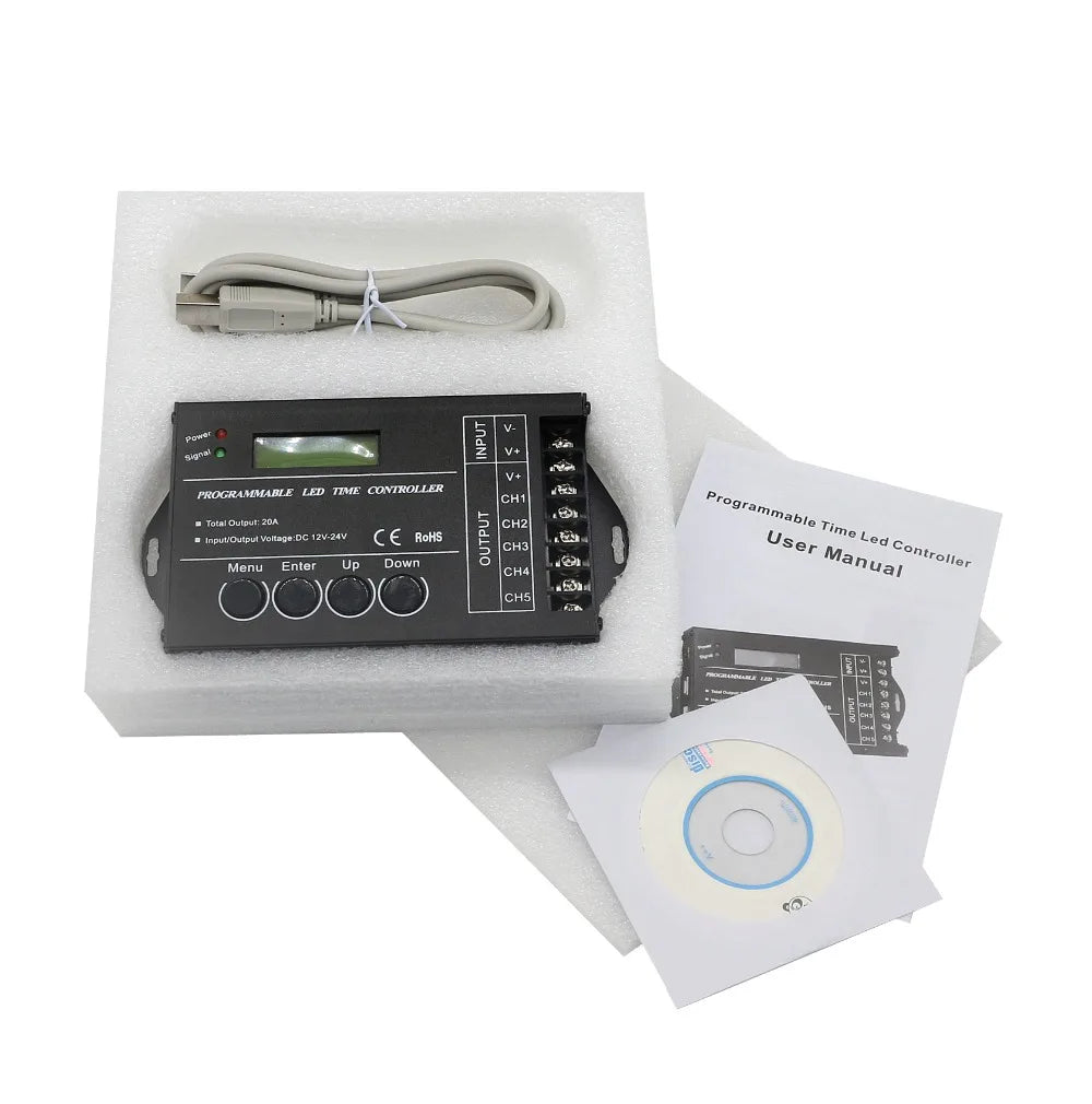 Touch Screen WiFi Time Programmable RGBW LED Controller TC421 TC420 TC421SJ TC420SJ NL502 12V 24V 5CH 20A LED Strip Dimmer