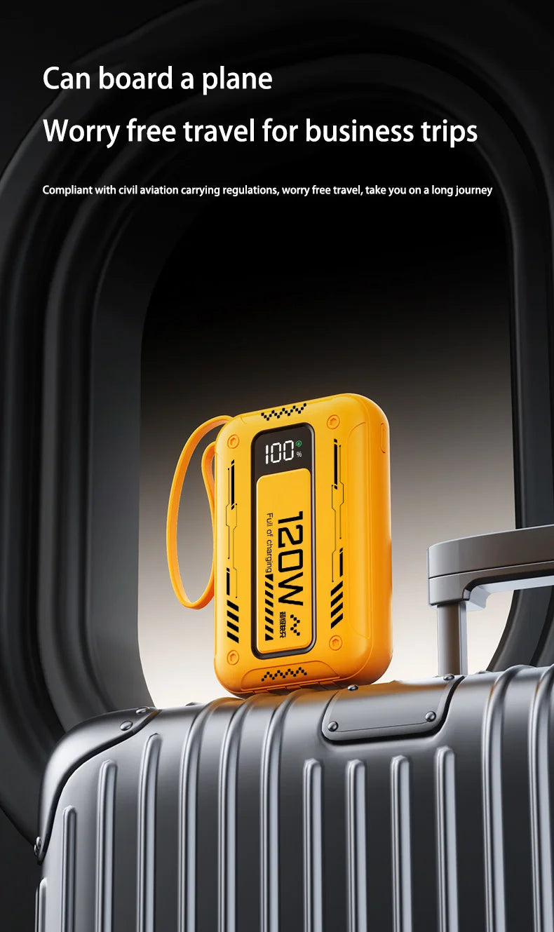 50000mAh Mech Wind Bidirectional Super Fast Charging Mini Convenient Comes With Cable Power Bank PD22.5W Mobile Power Bank