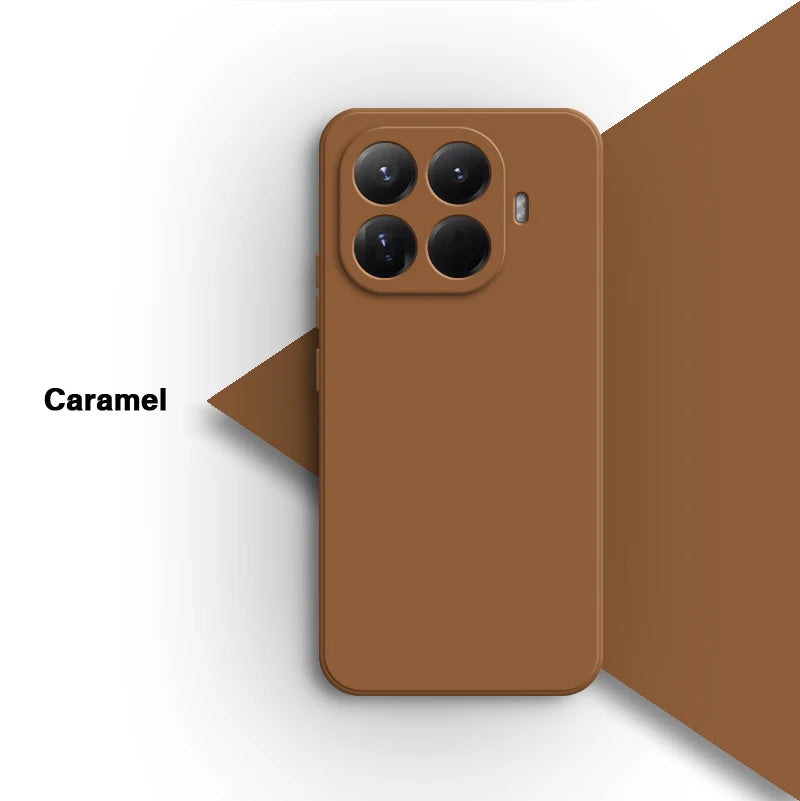 Original for Xiaomi 15T/15T Pro 5G Phone Case Liquid Silicone Internal Flocking Soft Shockproof Back Cover Classic Square Design