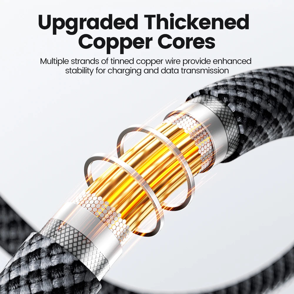 Toocki PD 100W USB C Cable 6A Fast Charging OLED Digital Display Cable For Huawei P70 60 Mate 70 60 Honor Xiaomi iPhone 17 16Pro