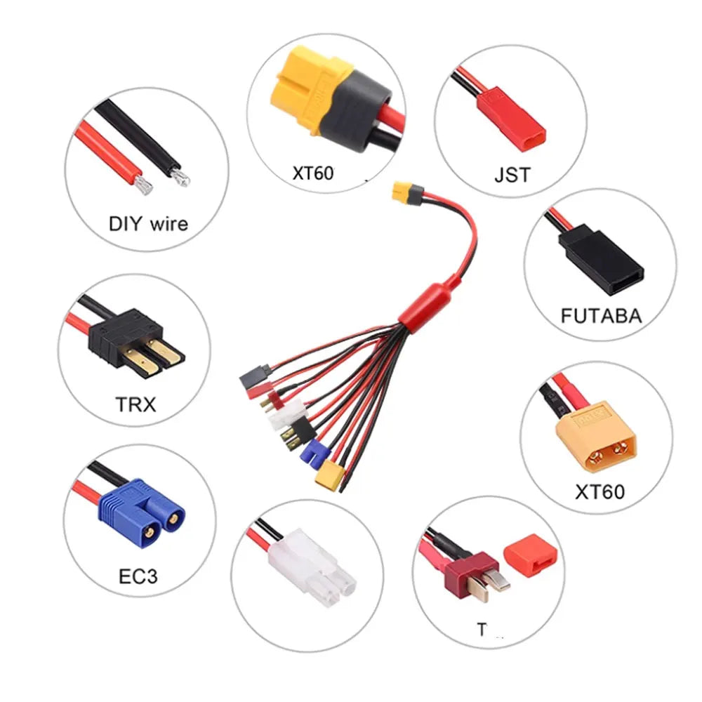 Multifunction Balance Charging 19IN1/8IN1 19 in 1/8 in 1 Cable Adapter XT60 EC3 EC5 HXT TAMIYAS for IMAX B6 B6AC Charger
