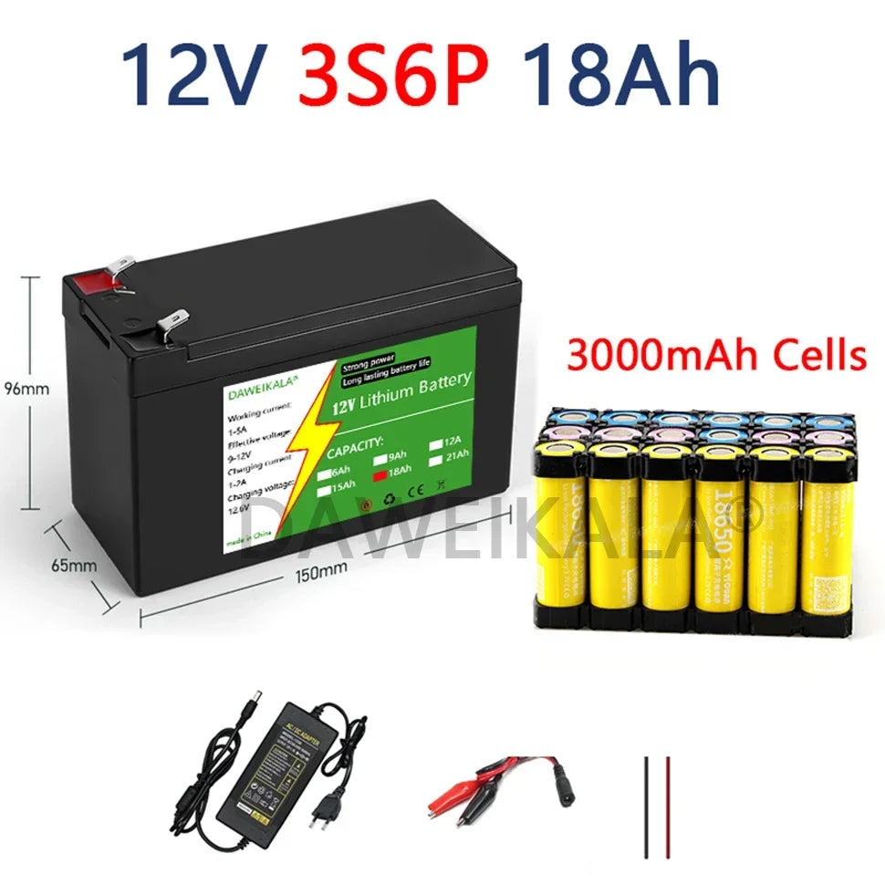 12V Lithium Battery 3S7P Rechargeable Battery 20Ah 21Ah for Solar Energy Electric Vehicle LED power Outdoor supply Battery