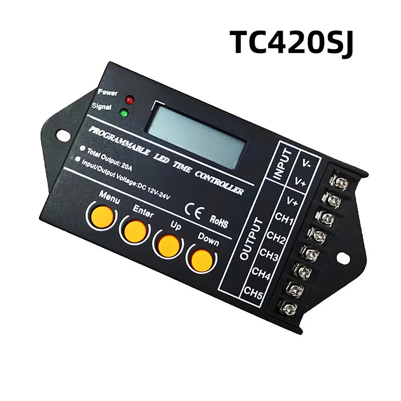 Touch Screen WiFi Time Programmable RGBW LED Controller TC421 TC420 TC421SJ TC420SJ NL502 12V 24V 5CH 20A LED Strip Dimmer