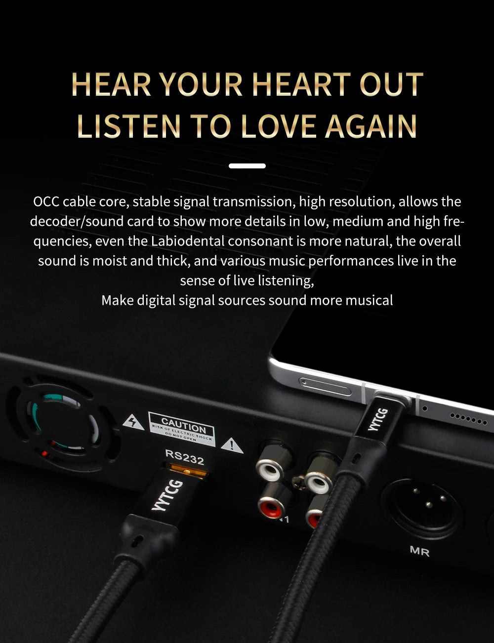 YYTCG Hifi USB Cable High Quality OCC Silver Plating DAC A-B C-B C-C Digital AB Audio Type A to Type B Hifi Usb Typec Cable