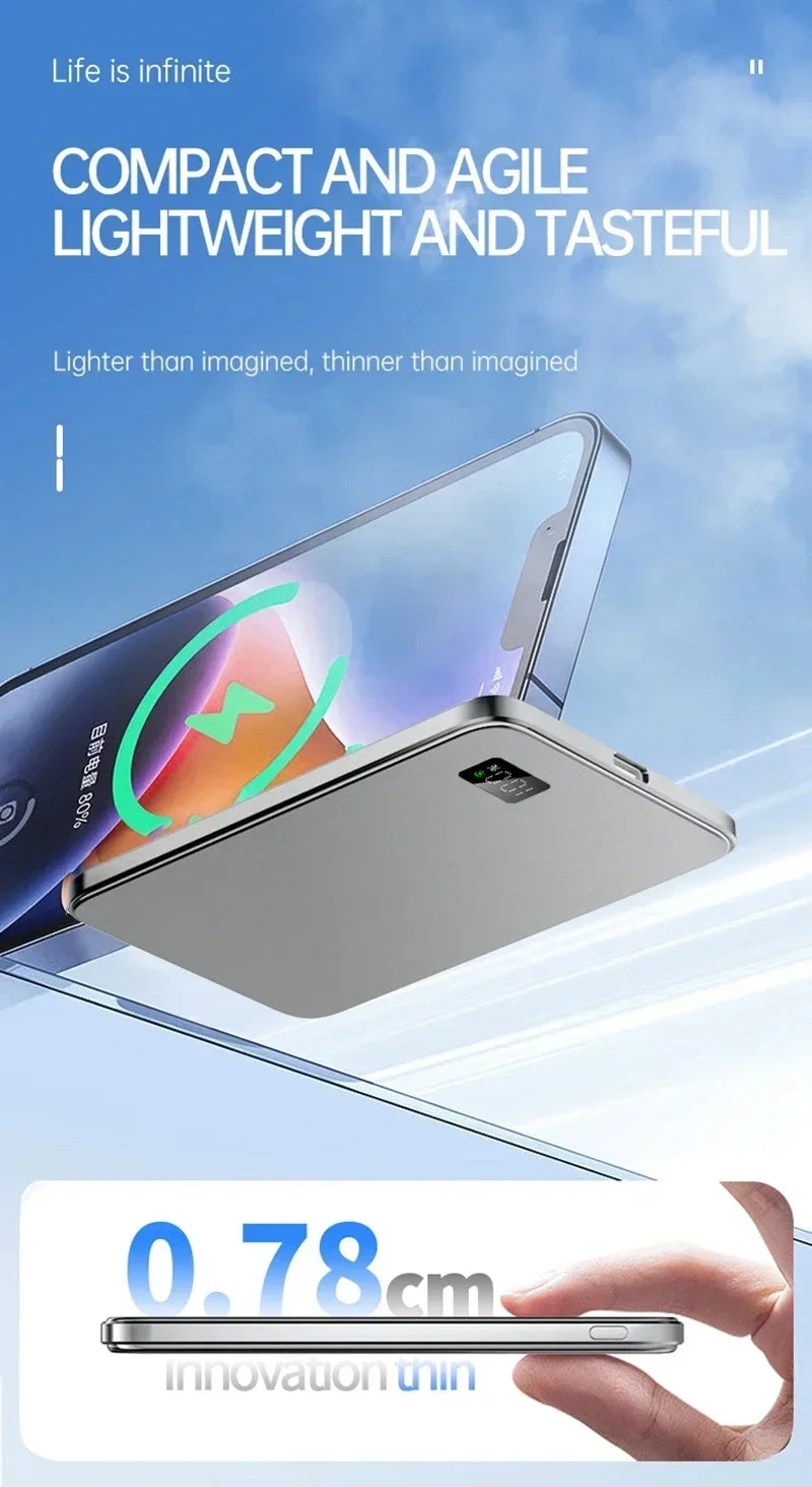 VIVO Magnetic Thin Wireless Power Bank Fast Charge 10000mAh Portable External Backup Battery Watch For Magsafe For iPhone Xiaomi