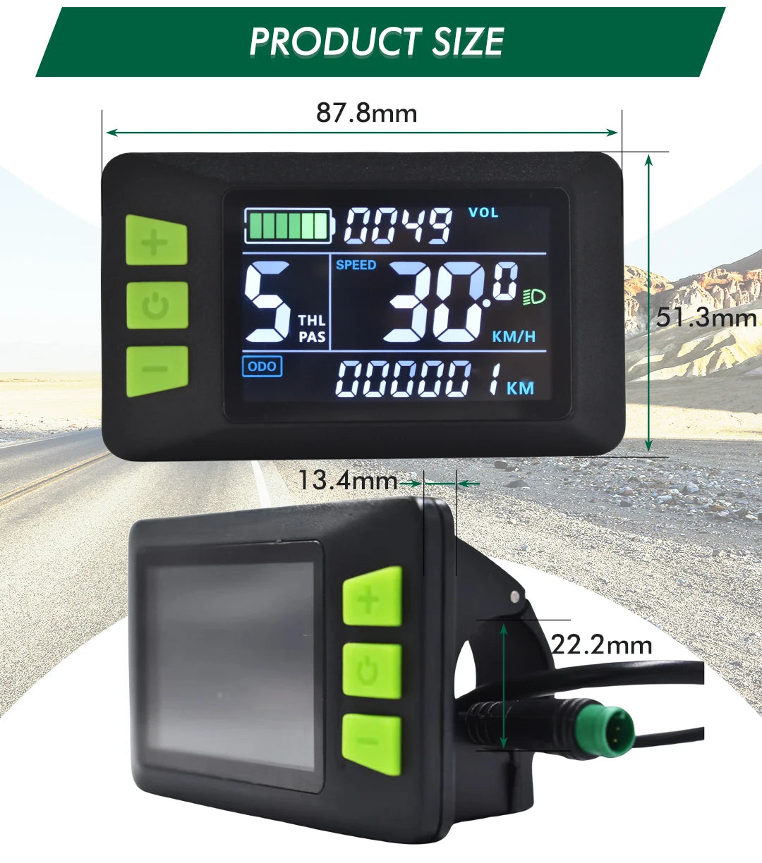 UART 2 P3C Electric Bike LCD Display Meter E Scooter LCD Panel With USB UART For Mountain Electric Bike Parts (5PIN)