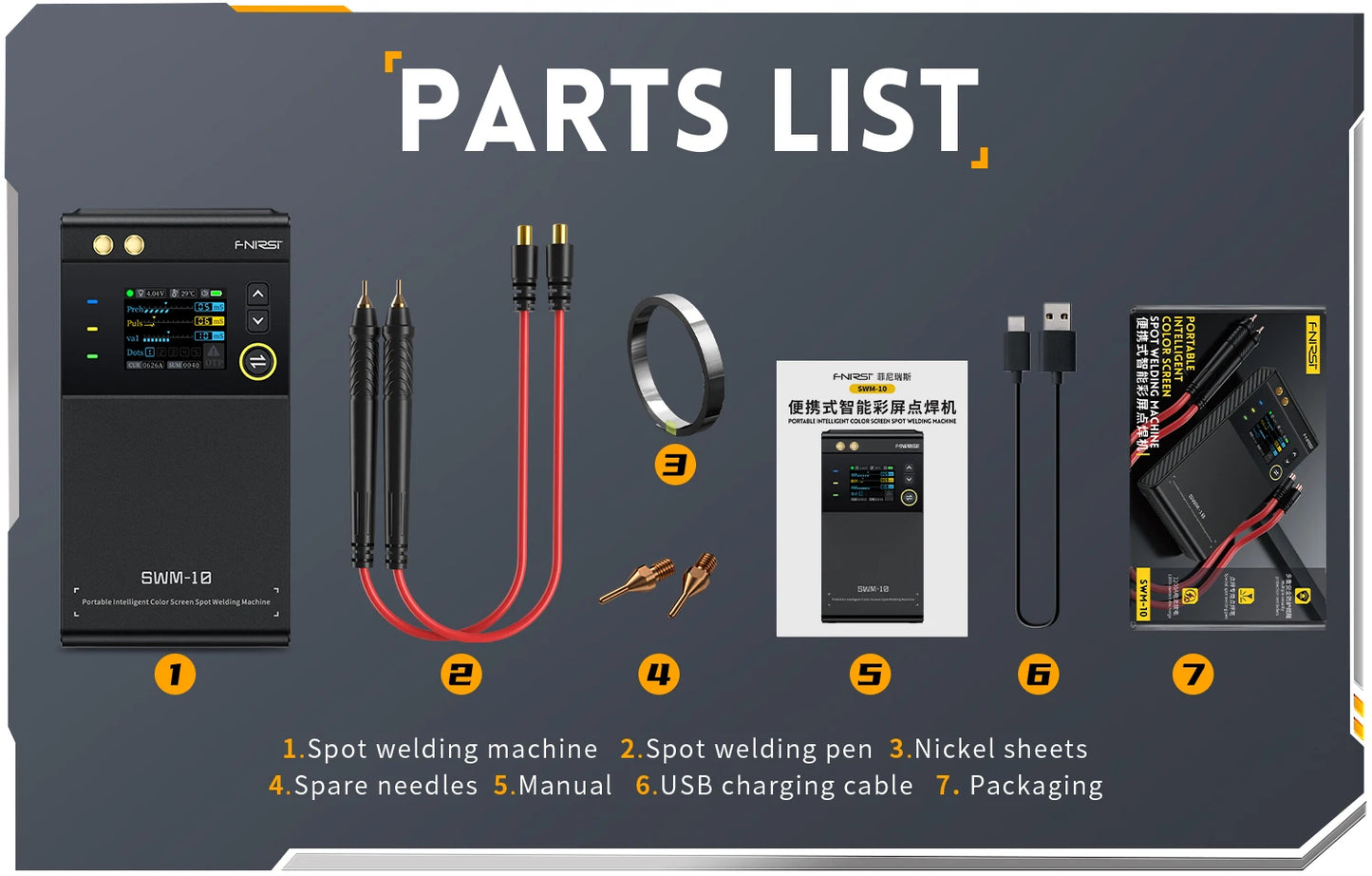 FNIRSI SWM-10 Mini Spot Welder, 5000mAh, for assembling 18650 batteries, 0.25mm