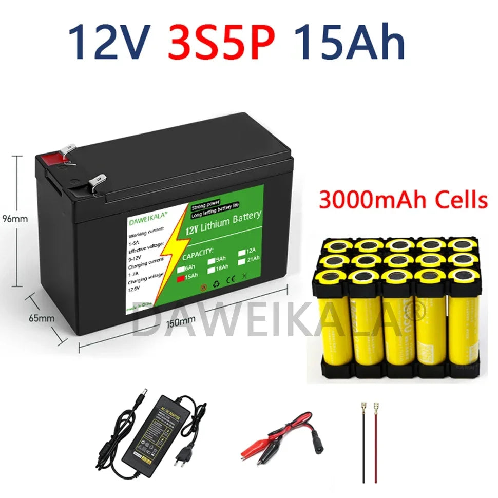 12V Lithium Battery 3S7P Rechargeable Battery 20Ah 21Ah for Solar Energy Electric Vehicle LED power Outdoor supply Battery