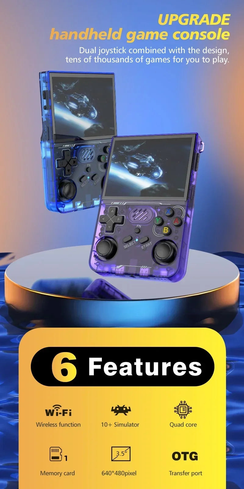 BOYHOM R36XX Retro Handheld Console Open-Source Linux System bult-in wifi Game Consoles 3.5inch IPS Screen Portable Video Player