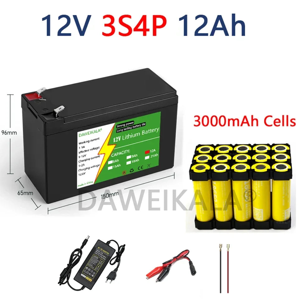 12V Lithium Battery 3S7P Rechargeable Battery 20Ah 21Ah for Solar Energy Electric Vehicle LED power Outdoor supply Battery