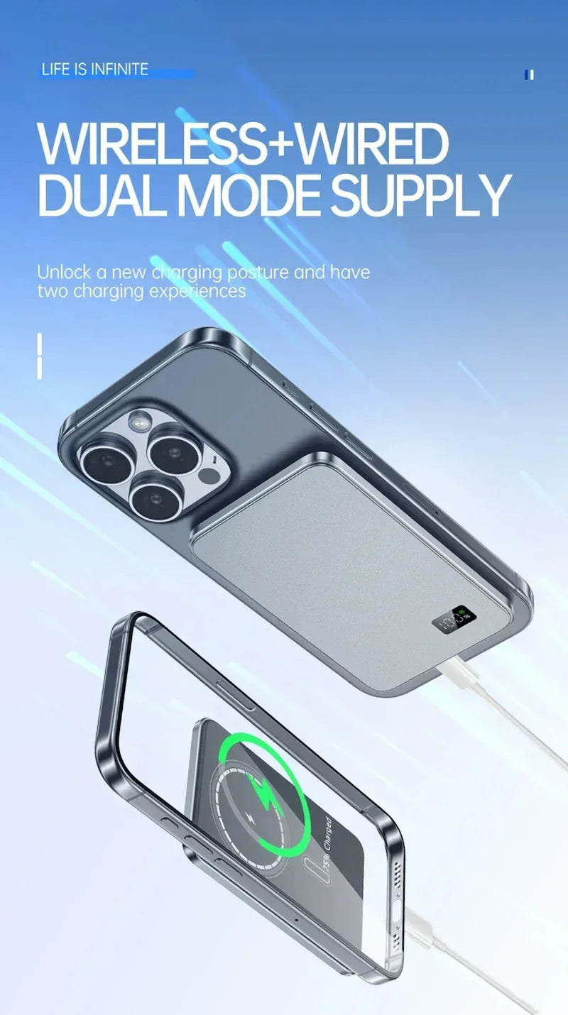 VIVO Magnetic Thin Wireless Power Bank Fast Charge 10000mAh Portable External Backup Battery Watch For Magsafe For iPhone Xiaomi