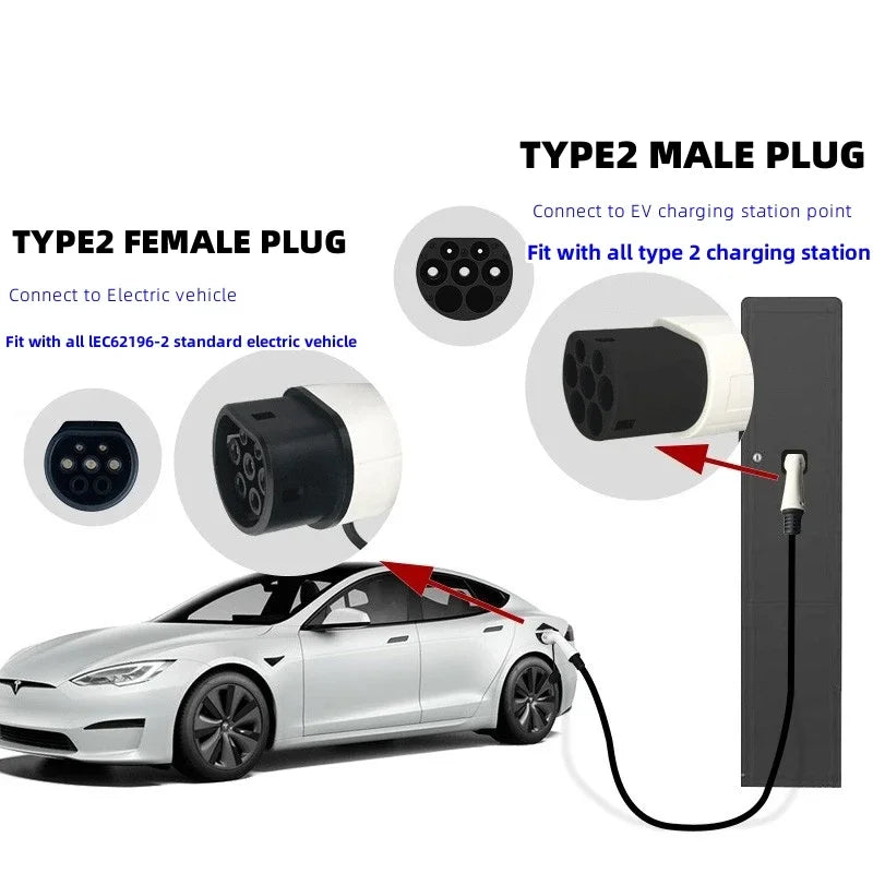 Type 2 IEC 62196-2 EV Charging Plug, 16A 32A Replacement Connector, EU Standard Electric Vehicle Charging Station Male Plug