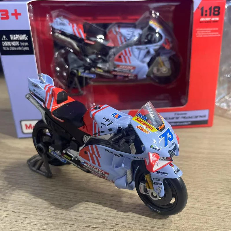 MAISTO 1:18 Ducati MotoGP 2024 Diecast Models Gresini Racing Edition #73 #93 for Enthusiasts Premium Alloy Motorcycle Replicas