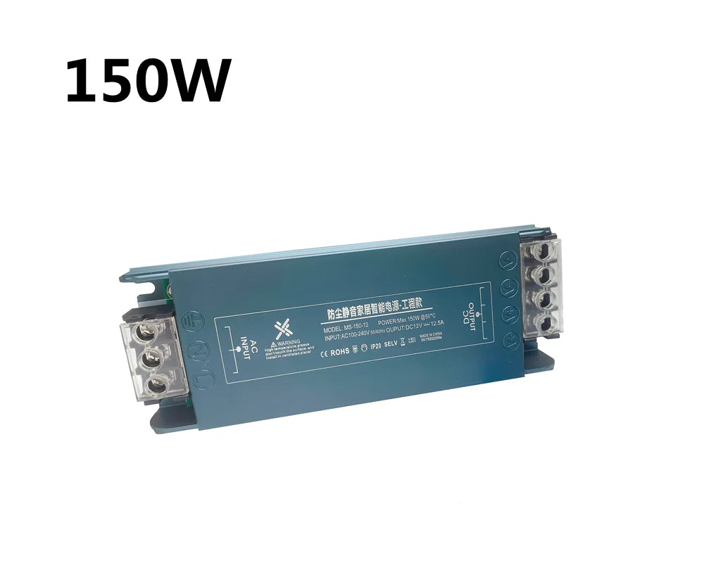 LED Power Supply AC110V 220V To DC12V 24V 100W 150W 200W 300W 400W 600W Mini Size Ultra Thin Mute Dustproof Lighting Transformer