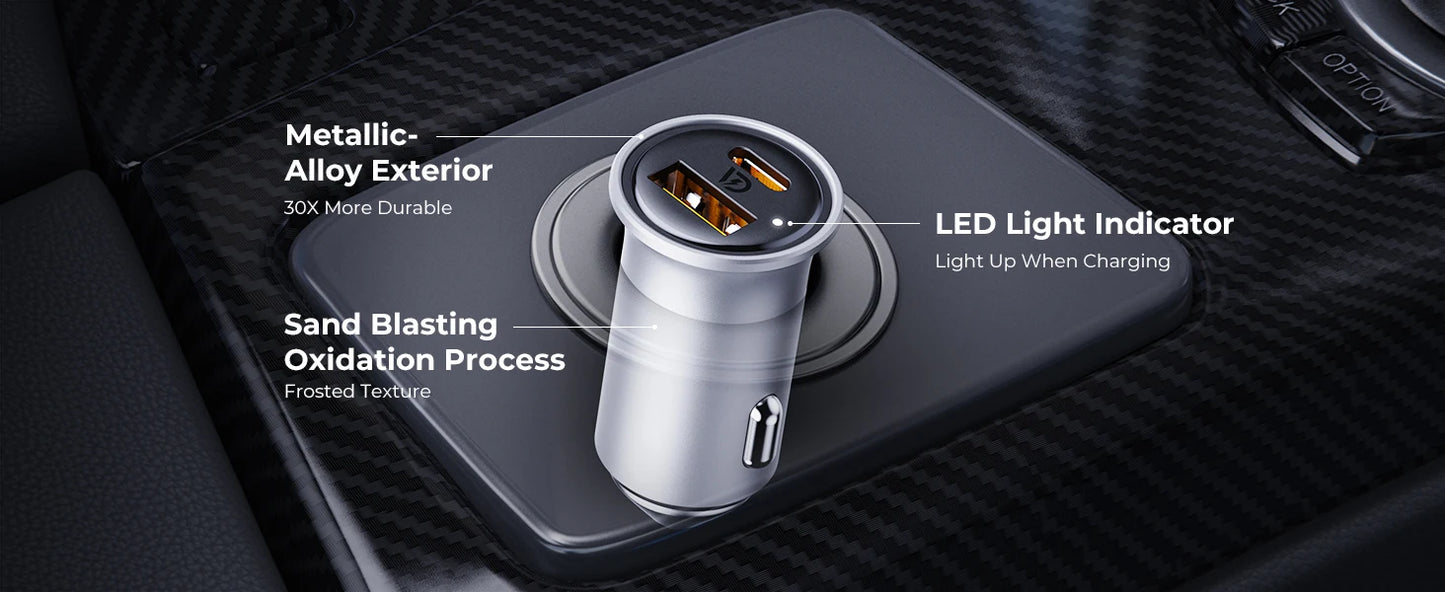 VOLTME 30W PD USB C Car Charger Fast Charging Type C Car Charger super charge cars USB Charger For iPhone 15 14 13 Pro Max