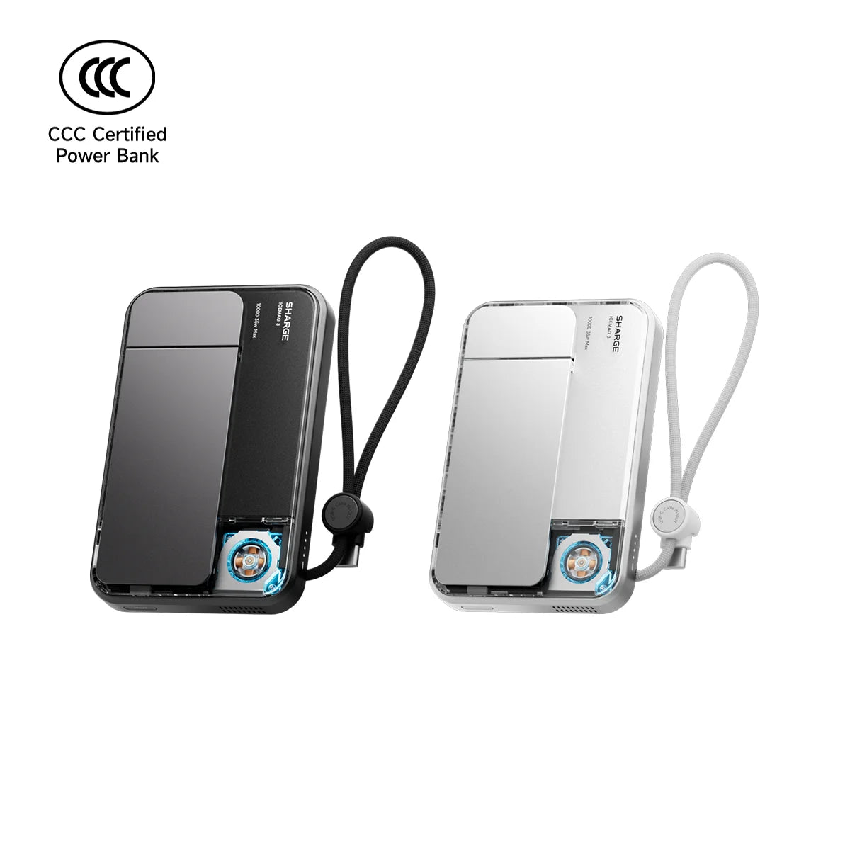 SHARGE Qi 2.2 25W Power Bank Wireless Fast Charge 10000mAh Type C Cable for MagSafe Portable Charger External Battery