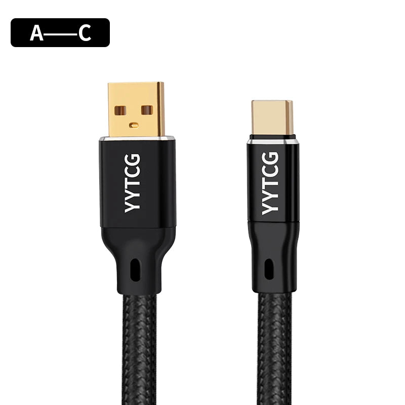 YYTCG Hifi USB Cable High Quality OCC Silver Plating DAC A-B C-B C-C Digital AB Audio Type A to Type B Hifi Usb Typec Cable