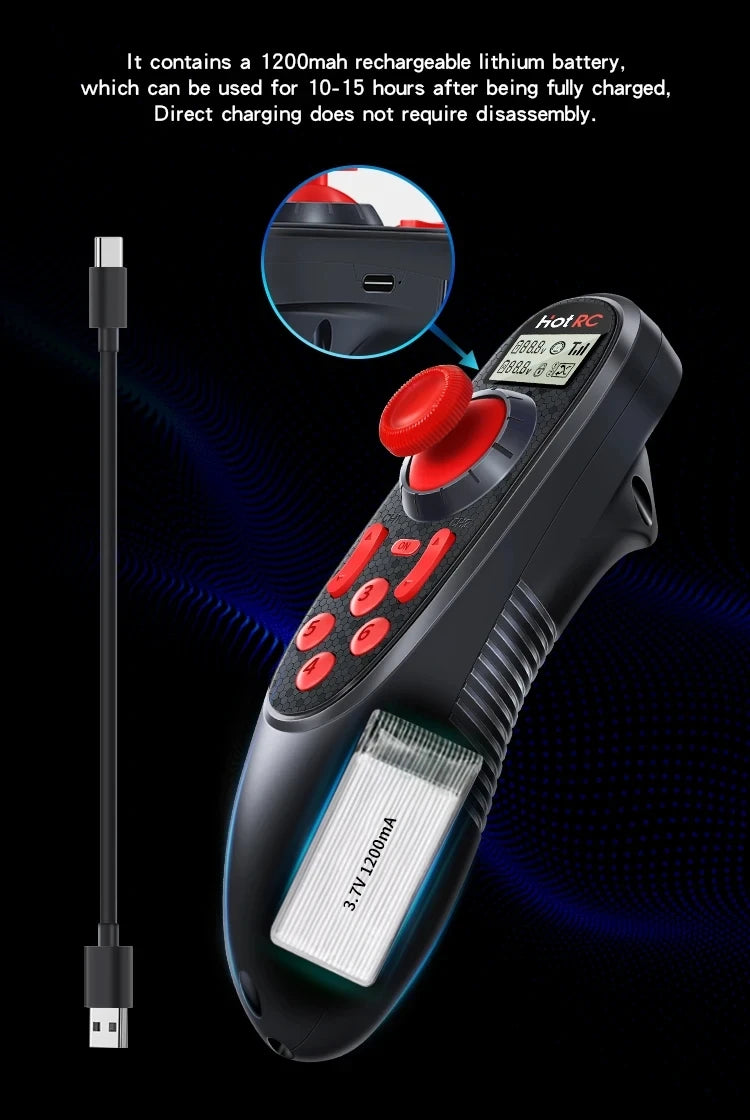 HOTRC Hot rc DS-600 DS600 6CH 2.4GHz FHSS Radio System Transmitter Remote Controller DS600 PWM 6CH Receiver For Model Boat Toy