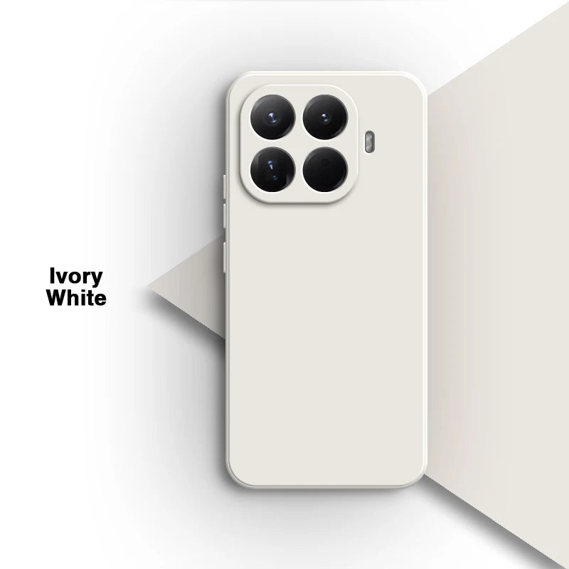 Original for Xiaomi 15T/15T Pro 5G Phone Case Liquid Silicone Internal Flocking Soft Shockproof Back Cover Classic Square Design