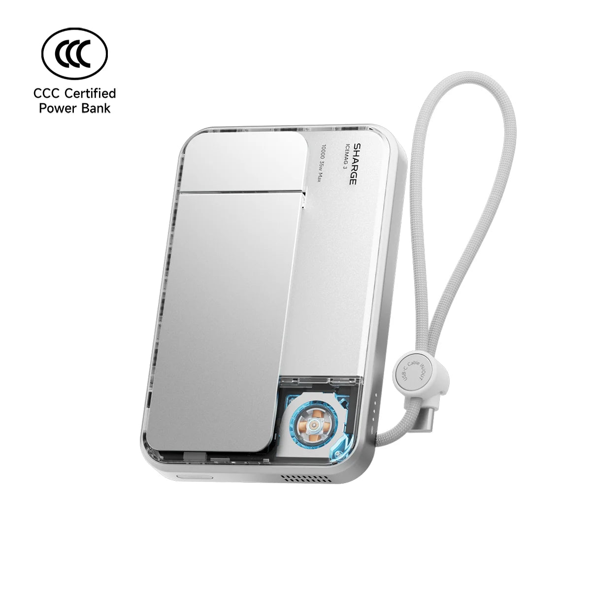 SHARGE Qi 2.2 25W Power Bank Wireless Fast Charge 10000mAh Type C Cable for MagSafe Portable Charger External Battery